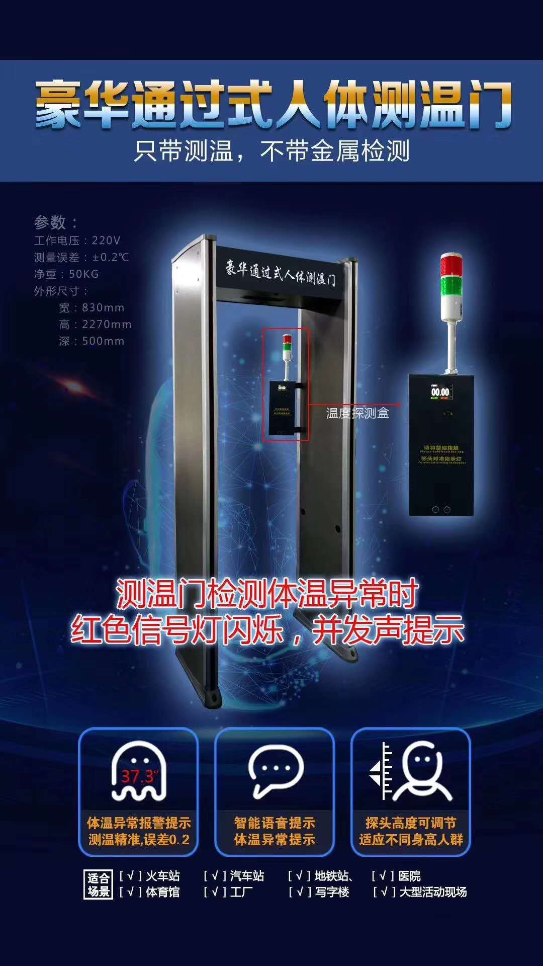 润融智能测温门